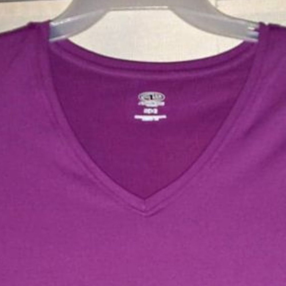 ATHLETIC WORKS women's SHORT SLEEVE shirt size Small (4-6) Purple w-122 - Picture 2 of 7